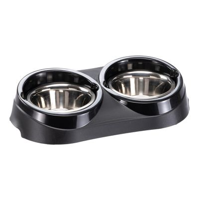 Ferplast Porte-gamelles en plastique avec gamelles en DUO FEED