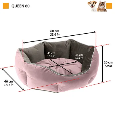Ferplast Divan en tissu doux pour chiens et chats. QUEEN