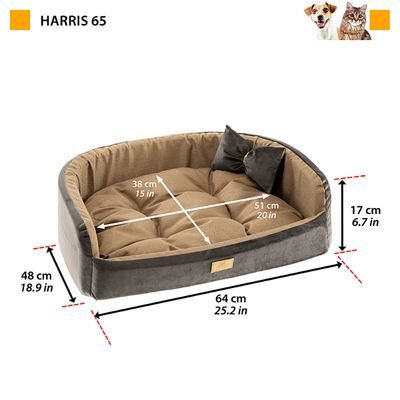 Ferplast Niche avec coussin pour chiens et chats en tissu HARRIS