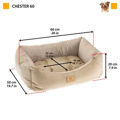Ferplast Sofa mit Kissen aus strapazierfähigem Stoff für CHESTER