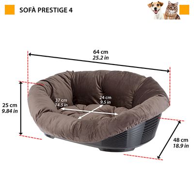 Ferplast Katzen- und Hundebett aus Kunststoff mit SOFA' PRESTIGE
