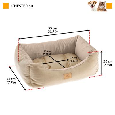 Lit pour Chien et Chat Chester 50 Coussin Oreiller Plusieurs couleurs