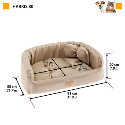 Ferplast Niche avec coussin pour chiens et chats en tissu HARRIS