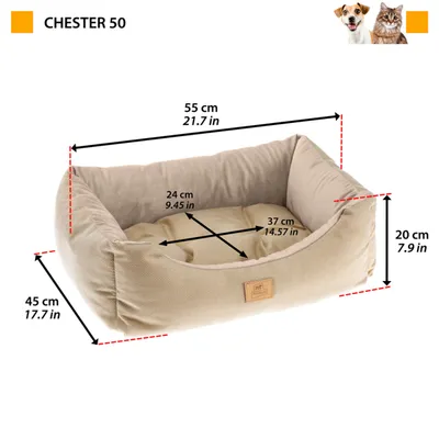 Lit pour Chien et Chat Chester 50 Coussin Oreiller Plusieurs couleurs
