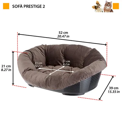 Ferplast Katzen- und Hundebett aus Kunststoff mit SOFA' PRESTIGE