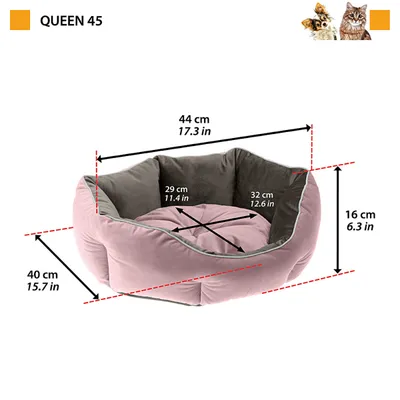 Ferplast Divan en tissu doux pour chiens et chats. QUEEN