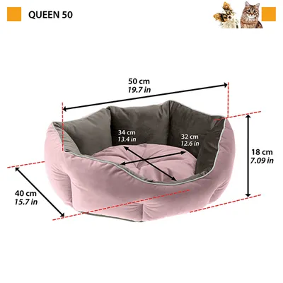 Ferplast Divan en tissu doux pour chiens et chats. QUEEN