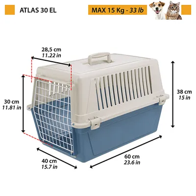 Ferplast Kunststofftransportbox für große Katzen und kleine ATLAS EL
