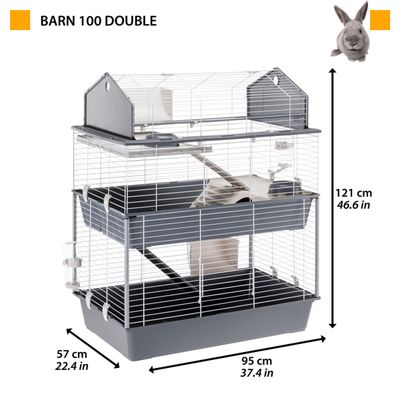 Ferplast Clapier Barn 100 Double 95x57x121 cm