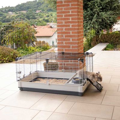Cage pour Lapins Krolik L/XL Maison de Lapins Animaux Multicolore