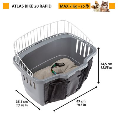 Ferplast Panier pour vélo pour chiens de petite taille avec ATLAS BIKE 20