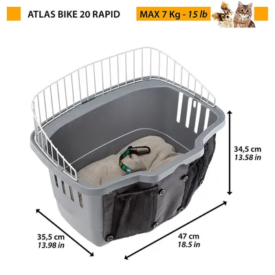 Ferplast Panier pour vélo pour chiens de petite taille avec ATLAS BIKE 20