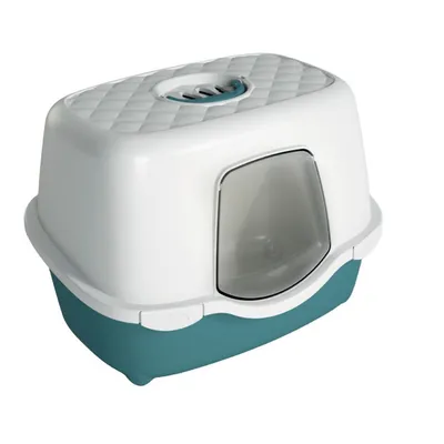 Maison de toilette allongée verte 56 x 39 x H 39 cm pour chat Maison de toilette allongée verte 56 x 39 x H 39 cm pour chat