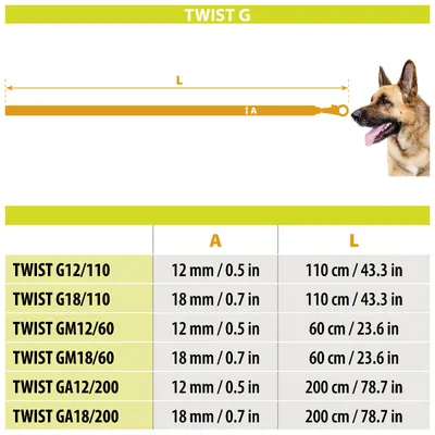 Ferplast Laisse de dressage pour chiens avec mousqueton TWIST MATIC GA