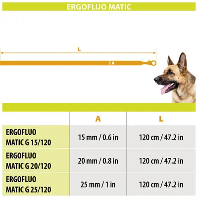 Ferplast Laisse pour chiens avec mousqueton innovant ERGOFLUO MATIC