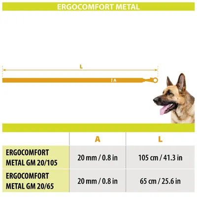 Ferplast Laisse avec poignée ergonomique et chaîne en métal ERGOCOMFORT