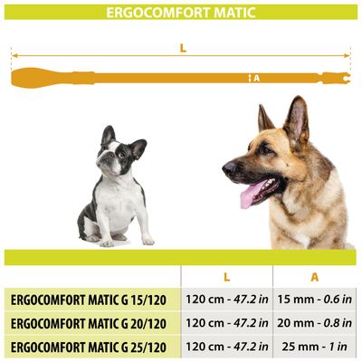 Ferplast Laisse pour chiens avec mousqueton automatique ERGOFLUO MATIC