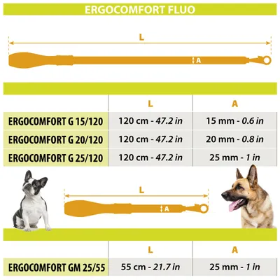 Ferplast Laisse pour chiens en nylon avec poignée ERGOFLUO G Ferplast Laisse pour chiens en nylon avec poignée ERGOFLUO G