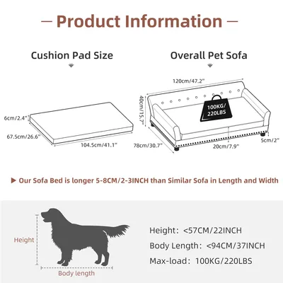 BINGOPAW Canapé en cuir pour chien Lit Surélevé