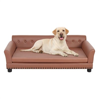 BINGOPAW Canapé en cuir pour chien Lit Surélevé