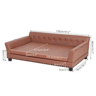 BINGOPAW Canapé en cuir pour chien Lit Surélevé