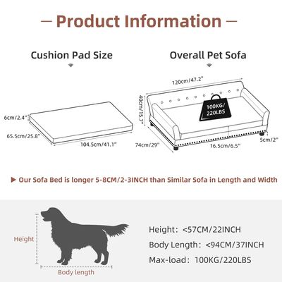 BINGOPAW Canapé pour Chien en Ciur Lit Surélevé