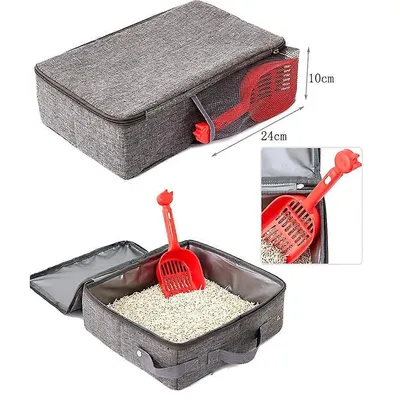 MCBOSON Bac à litière pliable + pelle pour chat