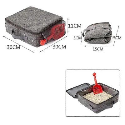 MCBOSON Bac à litière pliable + pelle pour chat