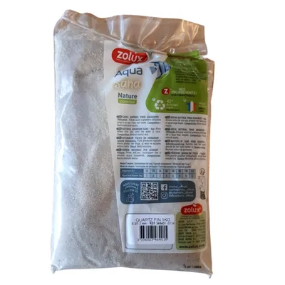 Sol décoratif gravier 0.3-1.2 mm naturel quartz fin 1 kg pour aquarium.