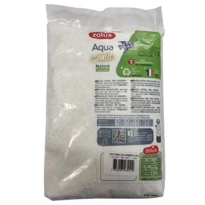 Sol décoratif 0,15-0,6 mm naturel cristobalite iceberg AquaSand 0.8 kg pour