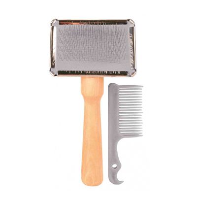 Brosse souple 6 x 13 cm avec petit peigne, pour chat et chien