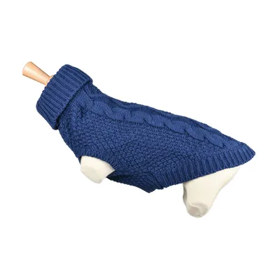 DOOGY CLASSIC Pull fantaisie pour chien Bleu Torsadé
