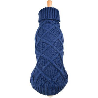 DOOGY CLASSIC Pull fantaisie pour chien Bleu Torsadé