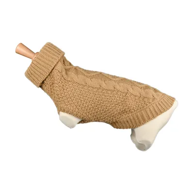 DOOGY CLASSIC Pull fantaisie pour chien Beige Torsadé