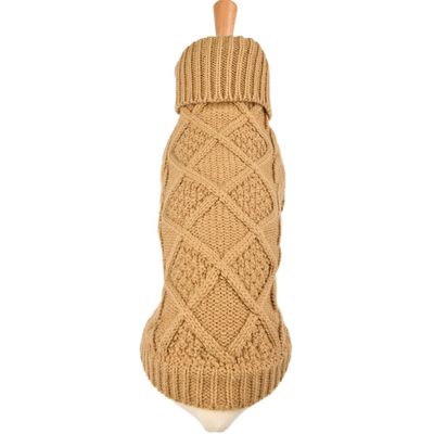 DOOGY CLASSIC Pull fantaisie pour chien Beige Torsadé