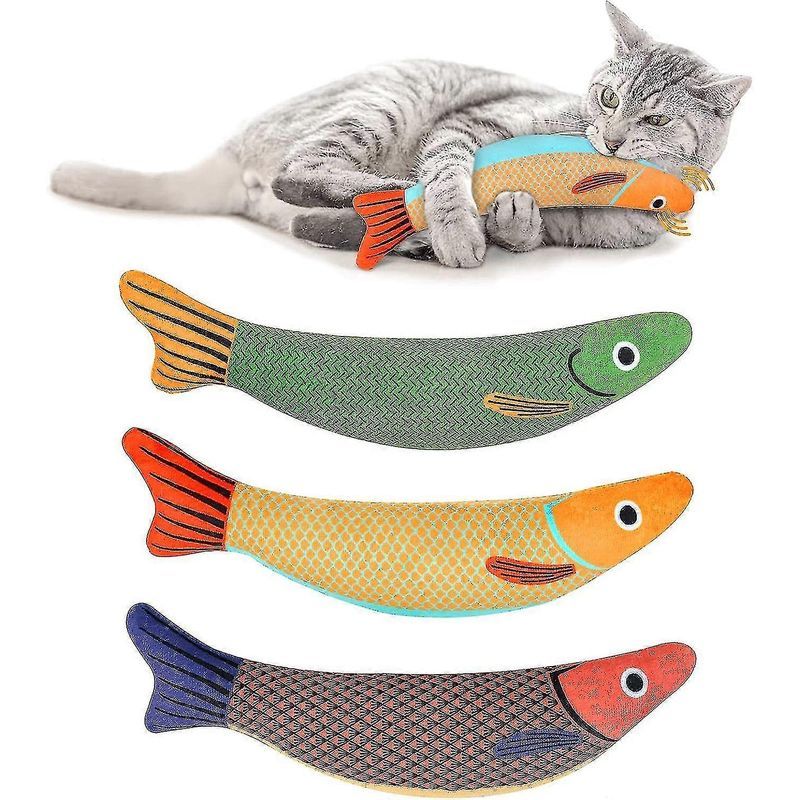 MCBOSON Jouet pour chat à l'herbe à chat 3 pièces