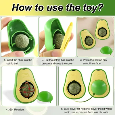 MCBOSON Boules herbe à chat, forme avocat pour chat