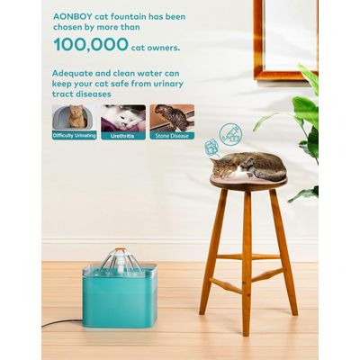 MCBOSON Fontaine à eau automatique pour chat avec lumière LED