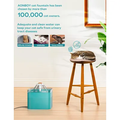 MCBOSON Fontaine à eau automatique pour chat avec lumière LED