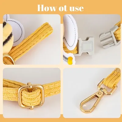 MCBOSON Hundeleine mit Geschirr und verstellbarem Halsband für kleine Hunde
