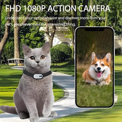 MCBOSON Collier de caméra HD 1080p pour chat et chien