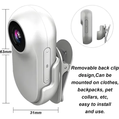 MCBOSON Collier de caméra HD 1080p pour chat et chien
