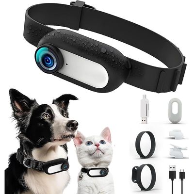 MCBOSON Collier de caméra HD 1080p pour chat et chien