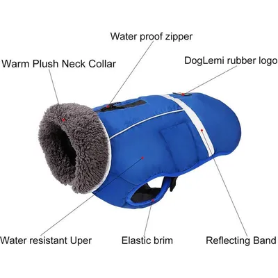 MCBOSON Wasserdichter und winddichter Hundemantel für kaltes Wetter