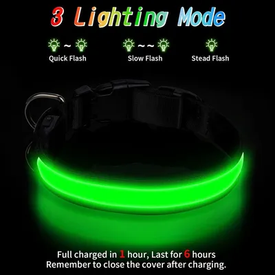 MCBOSON Wiederaufladbares LED-Hundehalsband, Leuchthalsband