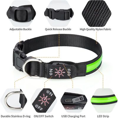 MCBOSON Wiederaufladbares LED-Hundehalsband, Leuchthalsband