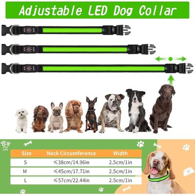 MCBOSON Wiederaufladbares LED-Hundehalsband, Leuchthalsband