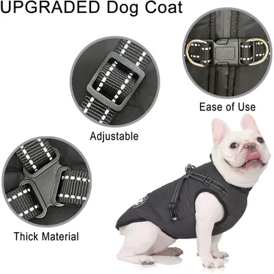 MCBOSON Abrigo impermeable de invierno para perros con arnés. MCBOSON Abrigo impermeable de invierno para perros con arnés.