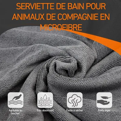 MCBOSON Peignoir Chien Microfibre Absorbant, Serviette pour Chiens Moyens