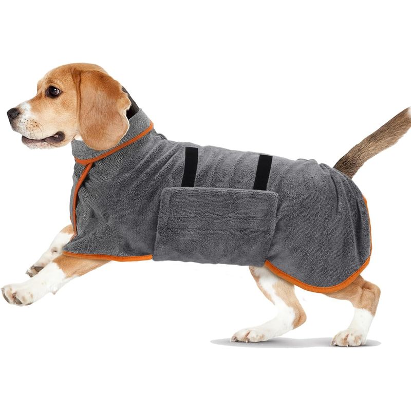 MCBOSON Peignoir Chien Microfibre Absorbant, Serviette pour Chiens Moyens